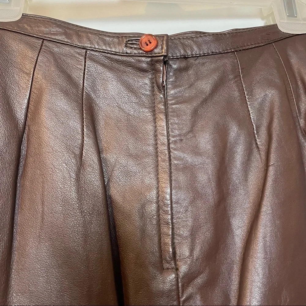 Matters of Degrees 100% Leather Brown Lined Skirt
